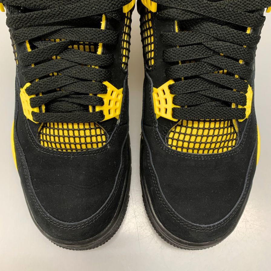 ナイキ エアジョーダン4 レトロ サンダー メンズ ブラック×イエロー サイズ26.5㎝ DH6927-017 NIKE AIR JORDAN 4 RETRO THUNDER 約26.5cm【AFD12】