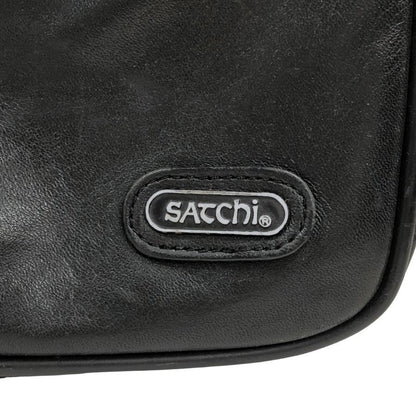 サッチ レザー ブリーフケース バッグ 本革 レザー メンズ ブラック Sacchi【AFE9】