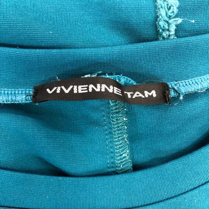 中古◆ヴィヴィアンタム カットソー 変形 デザイン 龍 アニマル ブルー レディース サイズ38  VIVIENNE TAM 【AFB32】