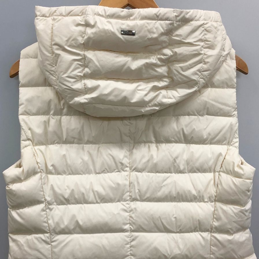 美品◆ヘルノ ロングダウンベスト DONNA ナイロン レディース ホワイト サイズ44 HERNO 【AFA15】