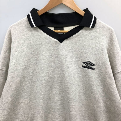 中古◆アンブロ トレーナー 襟付き コットン  ロゴ レディース グレー サイズXL UMBRO 【AFB40】