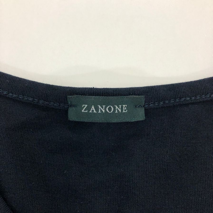中古◆ザノーネ アイスコットン Vネック Tシャツ メンズ サイズ 44 ネイビー ZANONE 【AFB38】