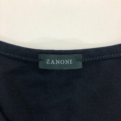 中古◆ザノーネ アイスコットン Vネック Tシャツ メンズ サイズ 44 ネイビー ZANONE 【AFB38】