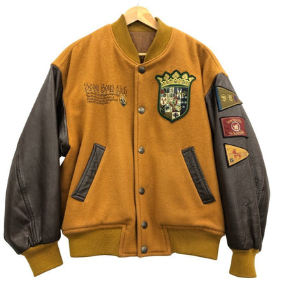 中古◆スクープボーイズ スタジャン レザー切替 ブラウン メンズ サイズS-44 Scoop boys 【AFA20】