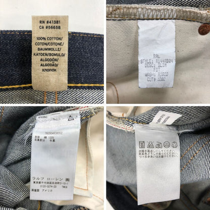 ダブルアールエル ラルフローレン デニムパンツ ボタンフライ インディゴ メンズ サイズ W29 L30 RRL RALPH LAUREN 【AFB9】
