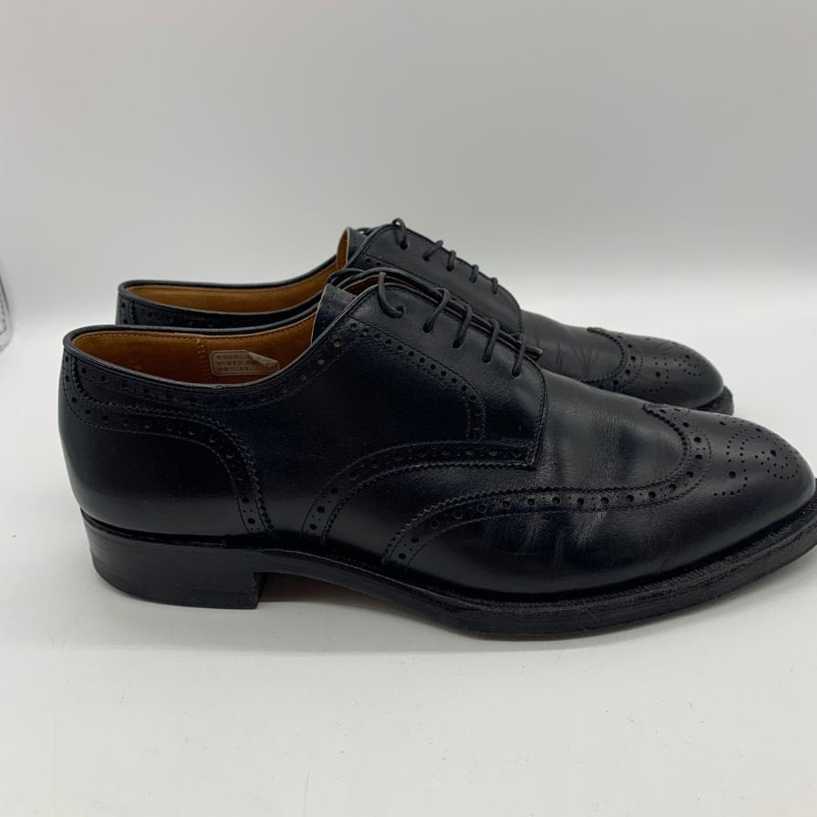 ジョンストン＆マーフィー レザーシューズ ウィングチップ ブラック メンズ サイズ8 Johnston&Murphy 約26.0cm【YB6】