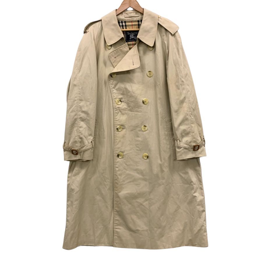 中古■バーバリー バルカラーコート 旧タグ 90S イングランド製 ベージュ メンズ サイズ48 Burberry 【AFA3】