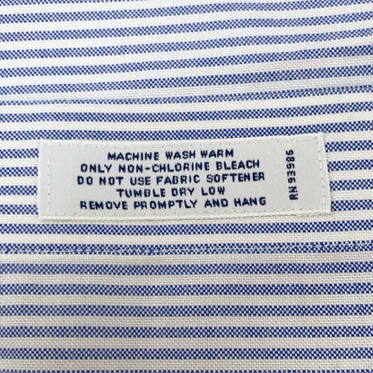 中古◆ブルックスブラザーズ シャツ 半袖 ボタンダウン ストライプ 綿 メンズ ブルー サイズ15.5 Brooks Brothers 【AFB25】