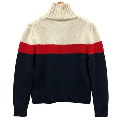 美品◆モンクレール ロゴ ニット 19AW ネイビー系 レディース サイズM MAGLIONE TORICOT CICLISTA MONCLER 【AFB22】