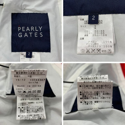 美品◆パーリーゲイツ ウィンドブレーカー 袖着脱可 レディース サイズ2 PEARLY GATES 【AFB35】