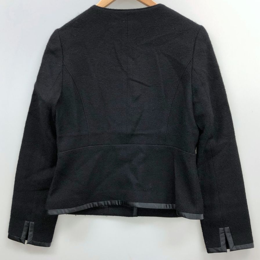 中古◆ミコ クリエ ノーカラー ジャケット レディース ブラック サイズ40 MICO COULIER 【AFB40】