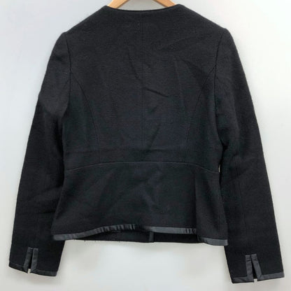 中古◆ミコ クリエ ノーカラー ジャケット レディース ブラック サイズ40 MICO COULIER 【AFB40】