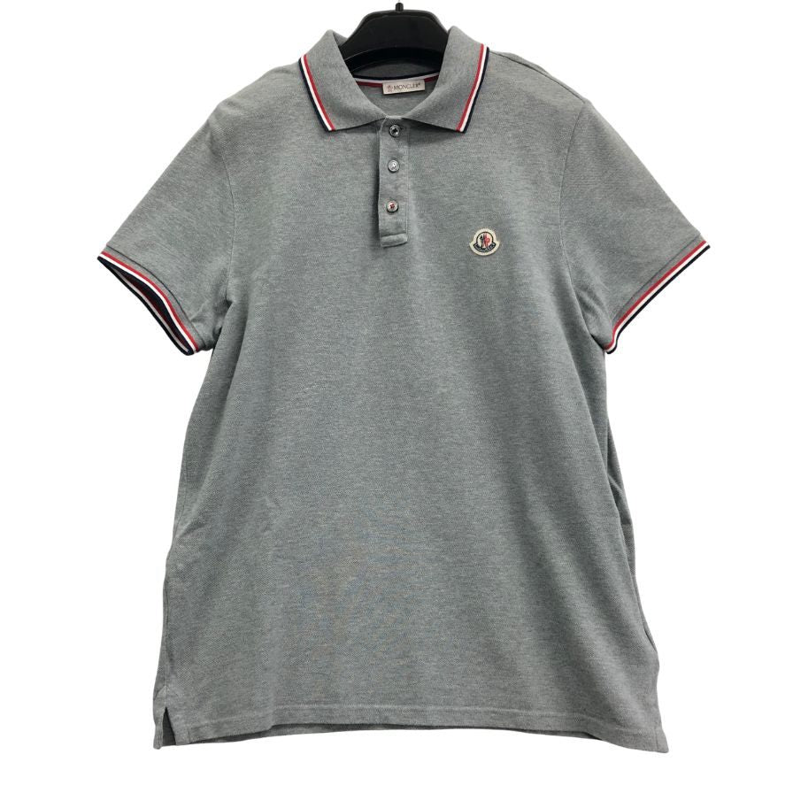 美品◆モンクレール ポロシャツ MAGLIA POLO MANICA CORTA グレー系 メンズ サイズM MONCLER 【AFB36】