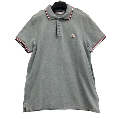 美品◆モンクレール ポロシャツ MAGLIA POLO MANICA CORTA グレー系 メンズ サイズM MONCLER 【AFB36】