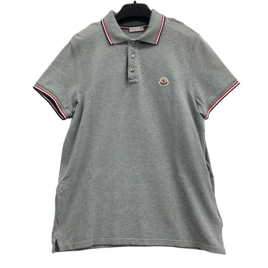 美品◆モンクレール ポロシャツ MAGLIA POLO MANICA CORTA グレー系 メンズ サイズM MONCLER 【AFB36】