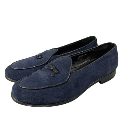 ユナイテッドアローズ ベルジャンシューズ  スエード ネイビー  サイズ40 UNITED ARROWS 約25.0cm【YB2】