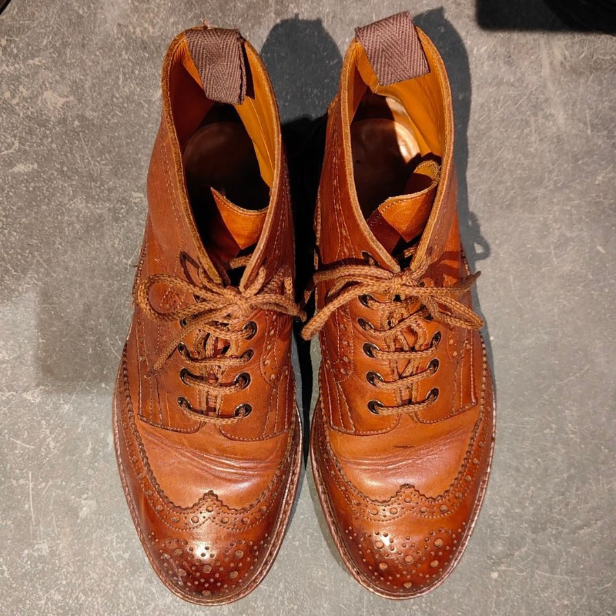 トリッカーズ カントリーブーツ SHIPS別注 2508 ウィングチップ カーフ レザー メンズ サイズ UK8 ブラウン Tricker’ｓ ブーツ 約26.5cm【LA】【中古】