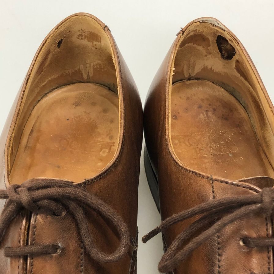 クロケット&ジョーンズ オックスフォードシューズ エッジウェア メダリオン 348ラスト ブラウン サイズUK8E CROCKETT&JONES EDGWARE  約26.5cm【LA】【中古】