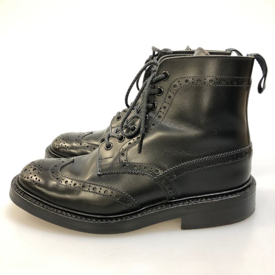 トリッカーズ 5634 ストゥー ウィングチップ メンズ サイズ 5 ブラック Trickers 約24.0cm【AFD9-2】