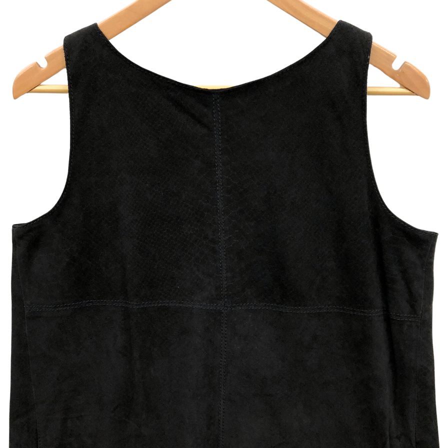 美品◆ディーゼル レザー ノースリーブ ワンピース 羊革 レディース サイズXS ブラック DISEL Dress and Impress 【AFB31】