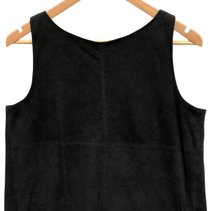 美品◆ディーゼル レザー ノースリーブ ワンピース 羊革 レディース サイズXS ブラック DISEL Dress and Impress 【AFB31】