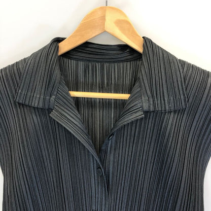 美品◆プリーツプリーズ ワンピース PP51-JH163 ノースリーブ ポリエステル レディース ブラック サイズ3 PLEATS PLEASE 【AFB33】