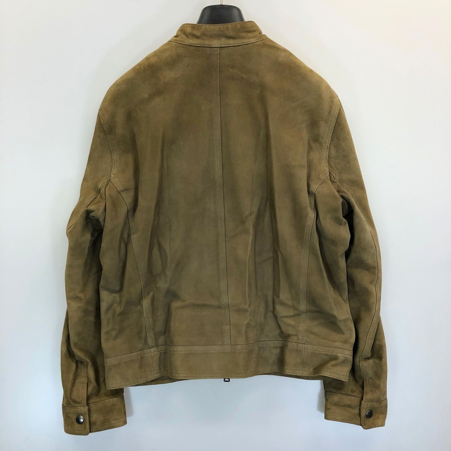 極美品◆エンメティ シングルライダースジャケット  ジップアップ ゴートスキン スエード ブラウン サイズ52 EMMETI 【AFG1】