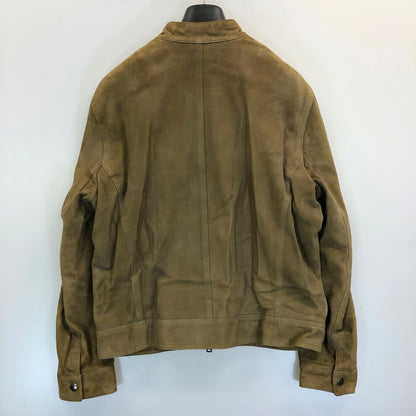 極美品◆エンメティ シングルライダースジャケット  ジップアップ ゴートスキン スエード ブラウン サイズ52 EMMETI 【AFG1】