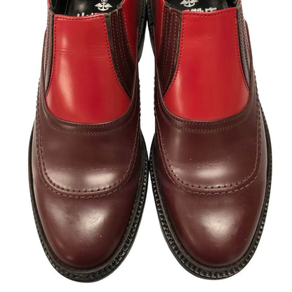 エヴィス 山根靴店 レザーシューズ スリッポン  2021 サイズ8.5 メンズ レッド EVISU YAMANE SHOES 約26.5cm【AFC44】