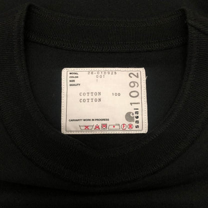 美品◆サカイ  カーハート  WIP 26SS コラボレーション半袖Tシャツ 26-01092S メンズ サイズ1 ブラック sacai 【AFB3】