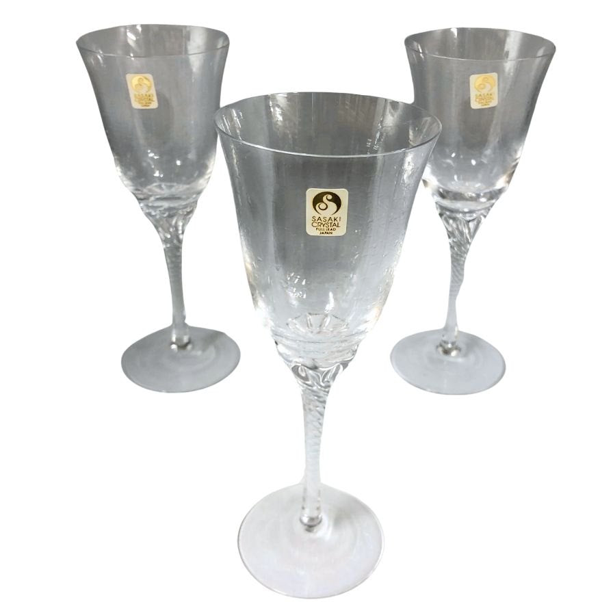ササキクリスタル ワイングラス 3個セット 佐々木 SASAKI CRYSTAL【AFI23】【中古】