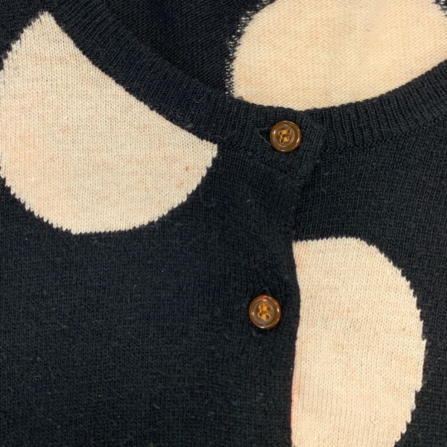 中古■ヴィヴィアン ウエストウッド レッドレーベル カーディガン 刺繍 ドット 水玉柄 ブラック ホワイト レディース サイズ2 Vivienne Westwood RED LABEL 【AFB28】