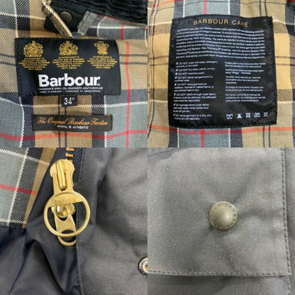 バブアー SL ボーダー ワックスド コート 英国製 メンズ サイズ 34 ダークネイビー Barbour【LA】