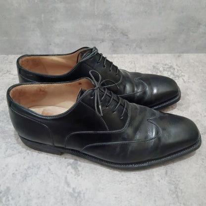 エンツォボナフェ レザーシューズ ウイングチップ カーフ ブラック サイズUK7 Enzo Bonafe ビジネスシューズ 約25.5cm【LA】【中古】