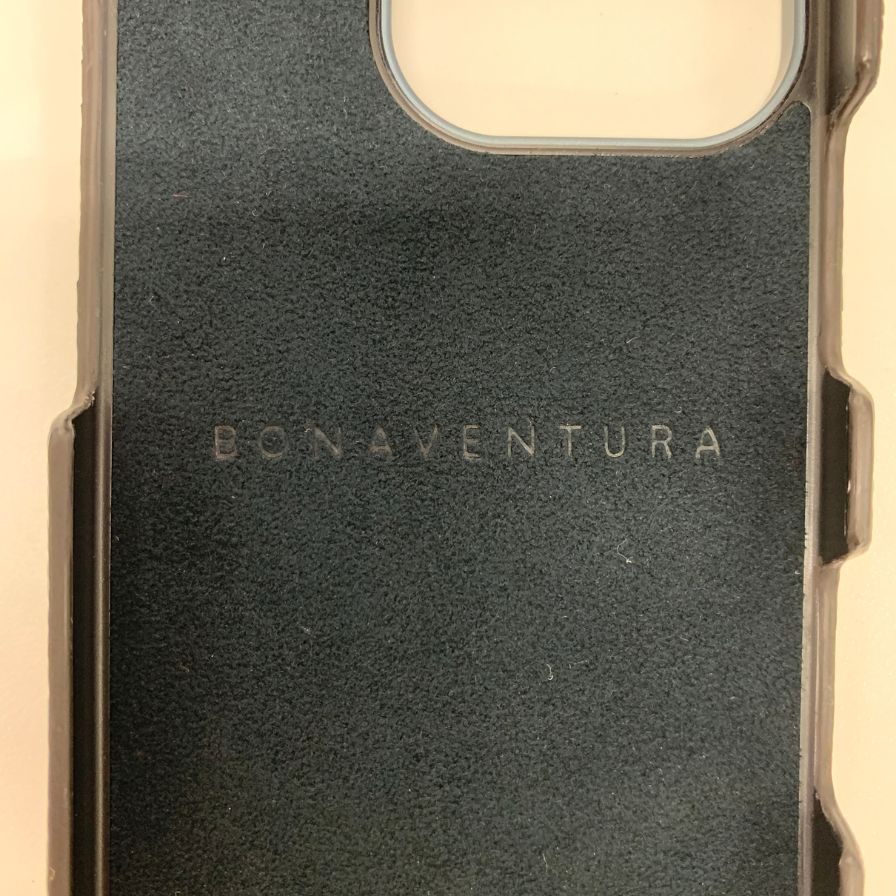 ボナベンチュラ iphoneケース 16PRO対応 リング付き バイカラー グレージュ×ピンク シルバー金具【AFI18-2】【中古】