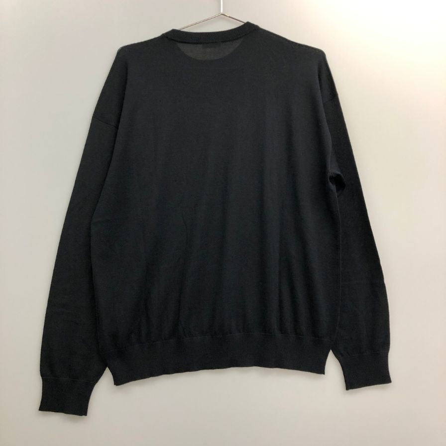 新品同様◆キャッシュ＆バルバ カーディガン ウーステッドカシミヤ 150 ブラック メンズ サイズ2 IMWSW001 Cash&Barba 【AFB17】