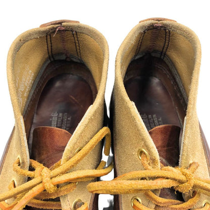 ラッセルモカシン チャッカブーツ スポーティングクレー スエード レザー 切替 2トーン ブラウン ベージュ メンズ サイズ US7B RUSSELL MOCCASIN 約25.0cm【AFC7】