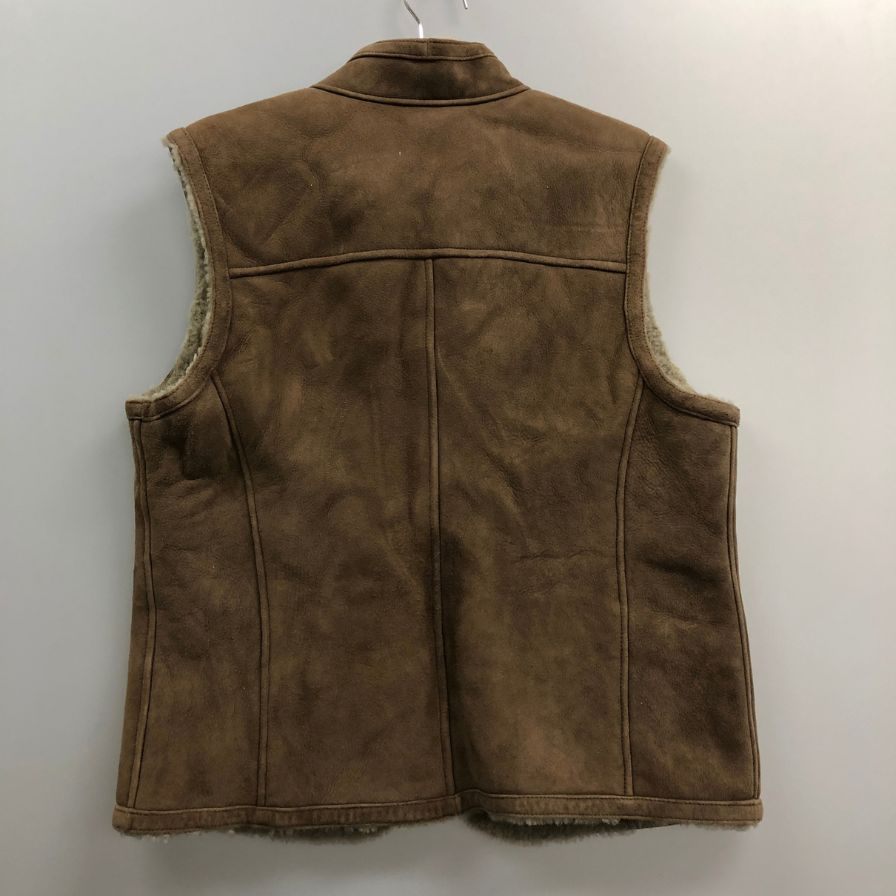 美品◆エメンティ ムートンベスト 裏ボア スウェード 812734 ブラウン メンズ Mサイズ EMMETI 【AFB9】