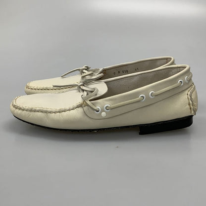 カーシュー ドライビングシューズ レザー ホワイト サイズ41 Car Shoe 約26.0cm【AFD13】