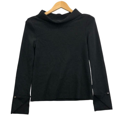 美品◆フォクシ―ニューヨーク ニット 37123 オフタートルネック ウール 肩パッド付 ブラック サイズ38 FOXEY NEWYORK 【AFB10】