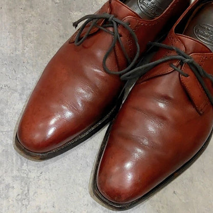 クロケット＆ジョーンズ シャドウェル プレーントゥ Ｖフロント バーガンディ サイズUK7.5D メンズ CROCKETT&JONES ビジネスシューズ 約26.0cm【LA】【中古】