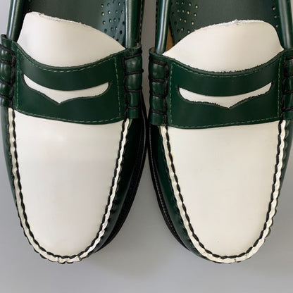 ジーエイチバス ローファー ウィージャンズ サイズ8.5 メンズ グリーン ホワイト G.H.Bass&Co. WEEJUNS LARSON ローファー 約26.5cm【LA】【中古】