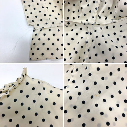 美品◆ピンクハウス カットソー 半袖 ポリエステル ドット 総柄 水玉 アイボリー サイズ表記無し PINKHOUSE 【AFB30】