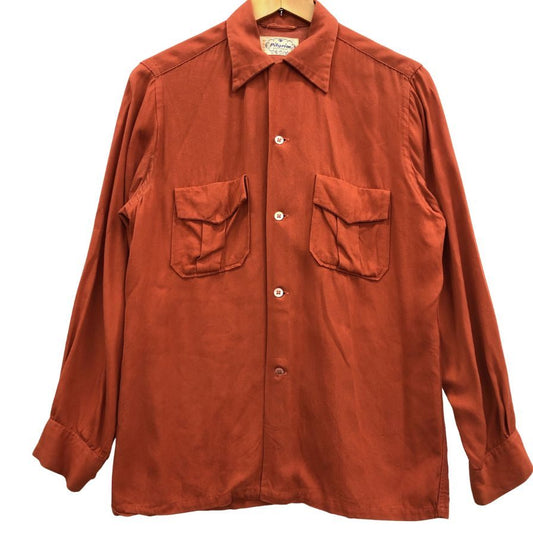 中古◆ピルグリム 50-60S ロングスリーブシャツ ブラウン系 メンズ サイズ14.5 Pilgrim 【AFB5】