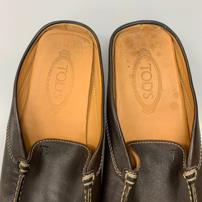 トッズ サボ レザーサンダル ブラウン サイズ8.5 TODS 約26.5cm【AFC36】
