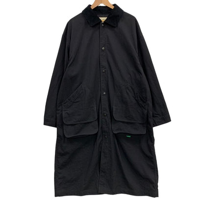 美品◆エルエルビーン コート ロング フィールドコート コーデュロイ切替 ナイロン ブラック メンズ サイズM L.L.Bean 【AFA19】