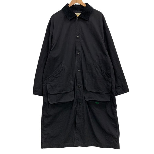 美品◆エルエルビーン コート ロング フィールドコート コーデュロイ切替 ナイロン ブラック メンズ サイズM L.L.Bean 【AFA19】