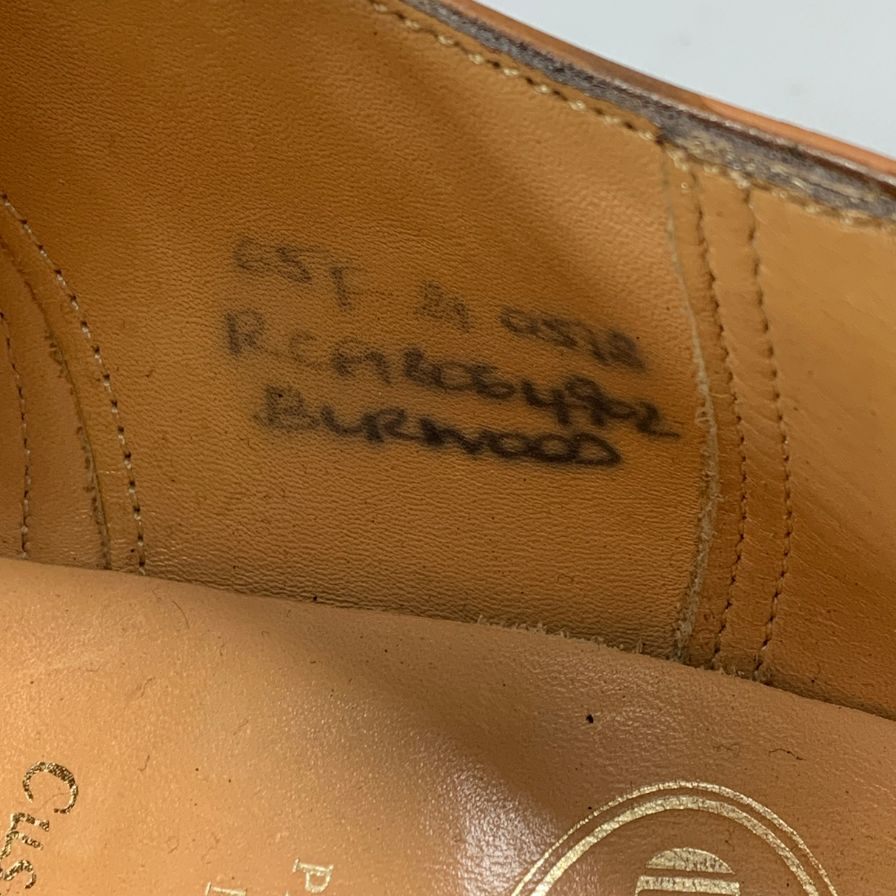 チャーチ バーウッド ウイングチップ ポリッシュドバインダーカーフ ブラウン UK65F Church's ビジネスシューズ 約24.5cm【LA】【中古】