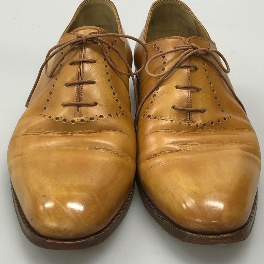 ベルルッティ レザーシューズ プレーントゥ メダリオン ライトブラウン サイズUK10 BERLUTI ビジネスシューズ 約29.0cm【LA】【中古】