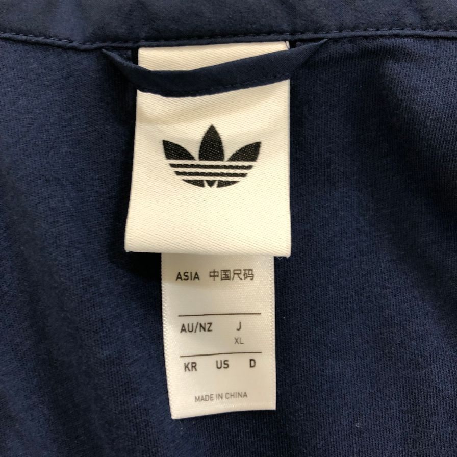 極美品◆アディダス ジャケット スリーストライプス ジップ トラックトップ ネイビー レディース サイズXL ADIDAS 【AFB29】